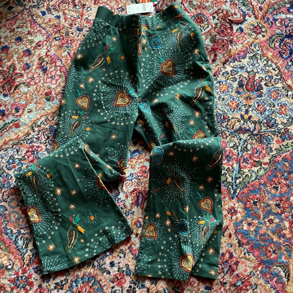 HTF Anthropologie Farm Rio Fernanda Flared Pants - Picture 8 of 10